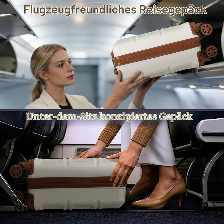 KONO Koffer Trolley Reisekoffer aus ABS+PC – Leichter Hartschalenkoffer mit 4 Zwillingsrollen und TS