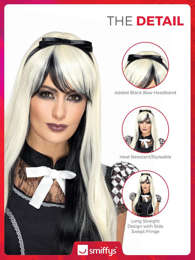 Deluxe Gothic Alice Wig OS Blonde & Black, OS Blonde & Black