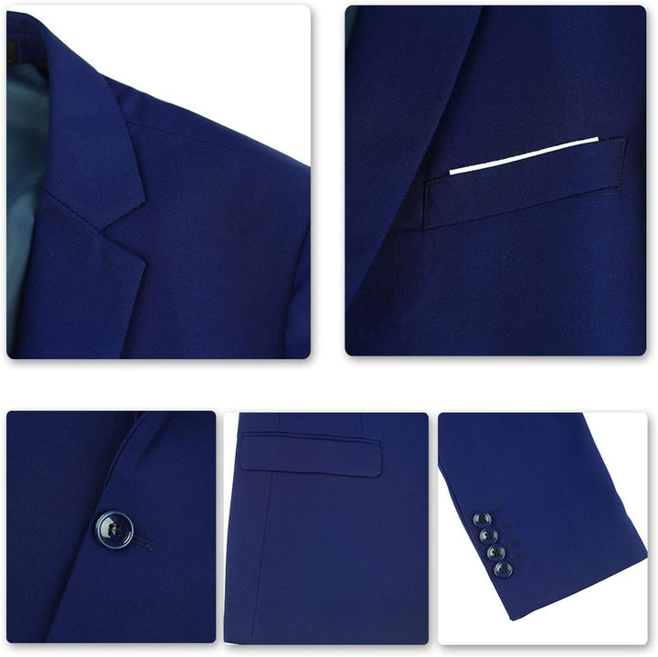Anzug Herren Slim Fit 3 Teilig Anzüge Herrenanzug Sakko für Hochzeit Business S Marineblau, S Marine