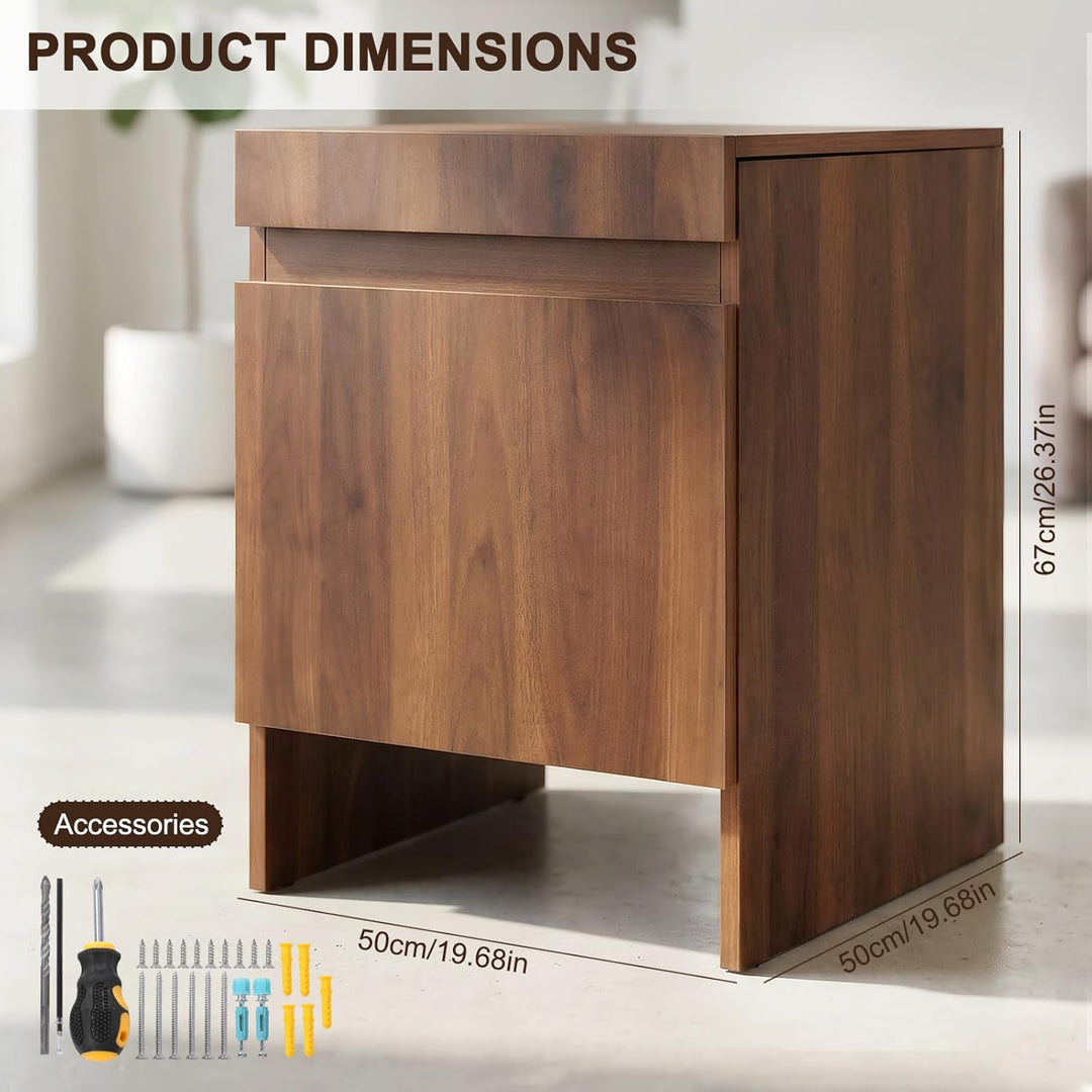 Robot Vacuum Storage Cabinet with Doors Robot Vacuum Cabinet with Pull-Out Top Wood Freestanding Rac