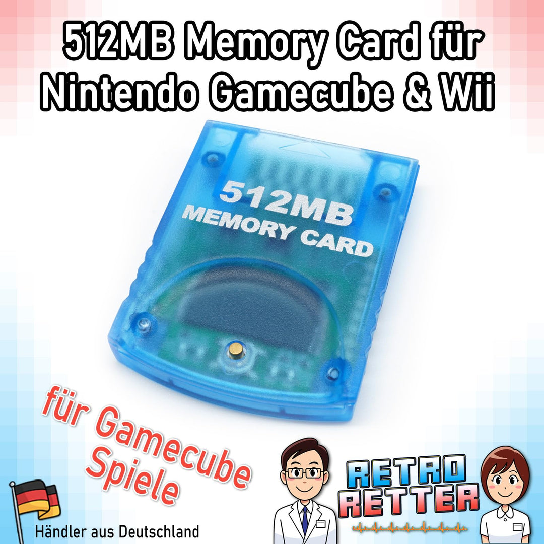 RetroRetter 512 MB Memory Card für Nintendo Wii & GameCube - 8192 Blöcke NGC Speicherkarte 128
