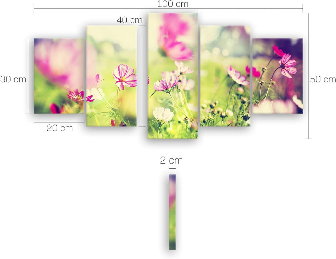 ge Bildet Bild auf Leinwand | Landschaftsbilder - Frühling Q in 100x50 cm mehrteilig als Wandbild |