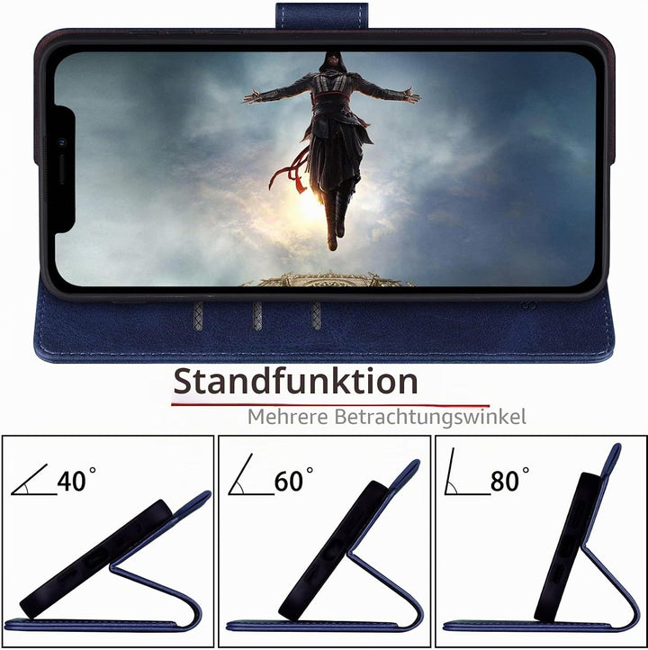 SUANPOT [RFID Schutz für iPhone 14 6.1" Hülle PU Leder Handyhülle Lederhülle Klapphülle Kartenfach F