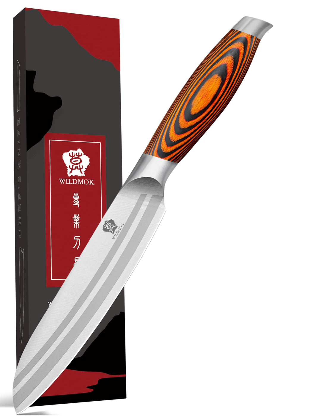 WILDMOK Profi 12,8cm Kochmesser Allzweckmesser rostfreiem Deutscher Edelstahl mit ergonomischem Grif