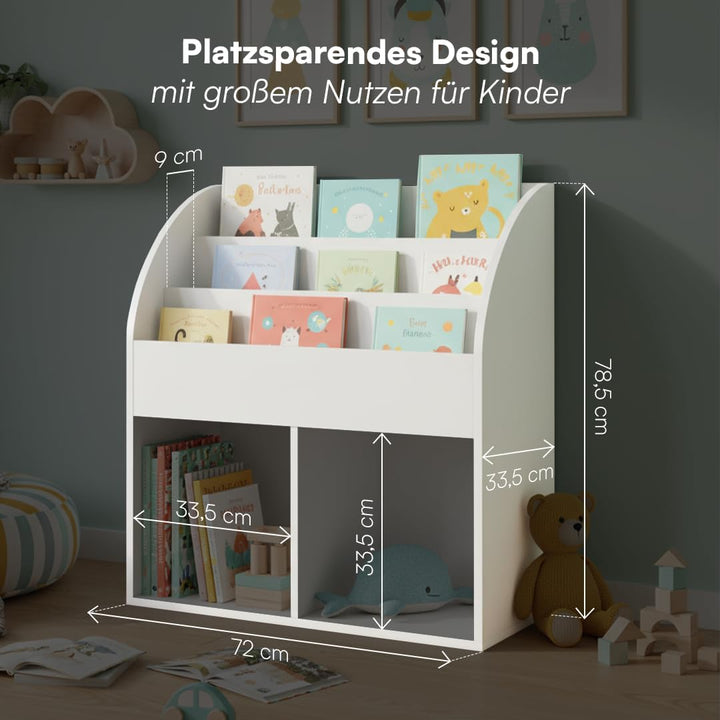 Bellabino Kinderregal Koro, Spielzeug Aufbewahrung, Bcherregal fr Ki   techstudio.ch