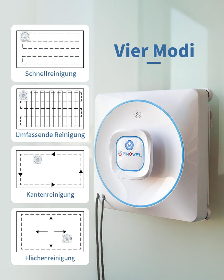 Fensterreiniger Robobot mit 8000Pa Saugkraft, 15-fach Anti-Absturz System, 4 Reinigungsmodi und Auto