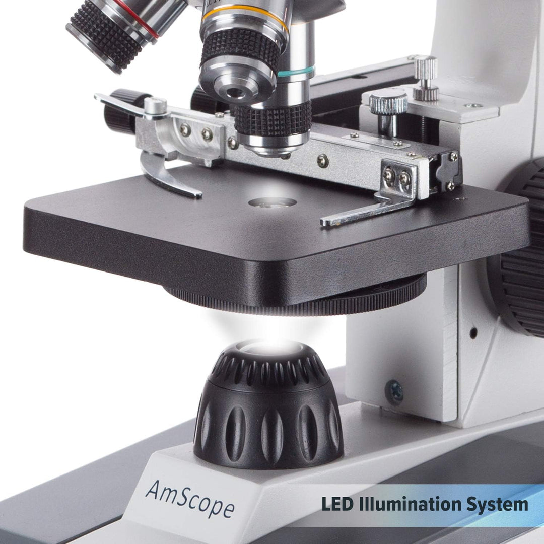 Amscope M150C-E5 40X-1000X Vergrösserung LED Schüler Kinder Studenten Monokular Mikroskop mit 5MP Di