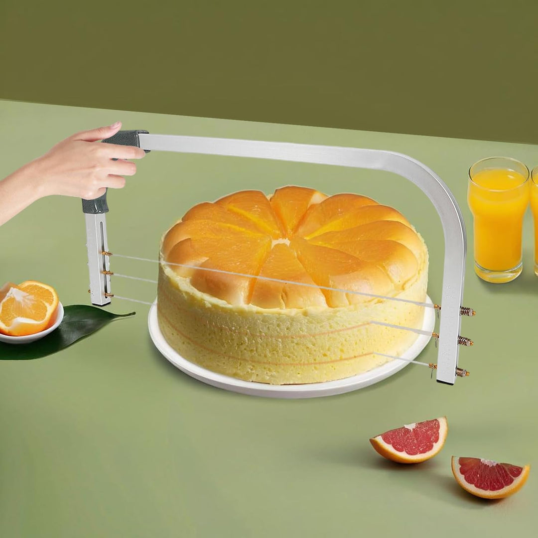 Tortenschneider 53cm tortenbodenschneider Edelstahl Kuchenausgleicher verstellbarer 3 Drähte Tortens