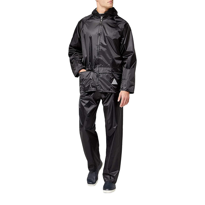 Result Schwerer, wasserdichter Herren-Regenanzug (Jacke und Hosenanzug) L Schwarz, L Schwarz