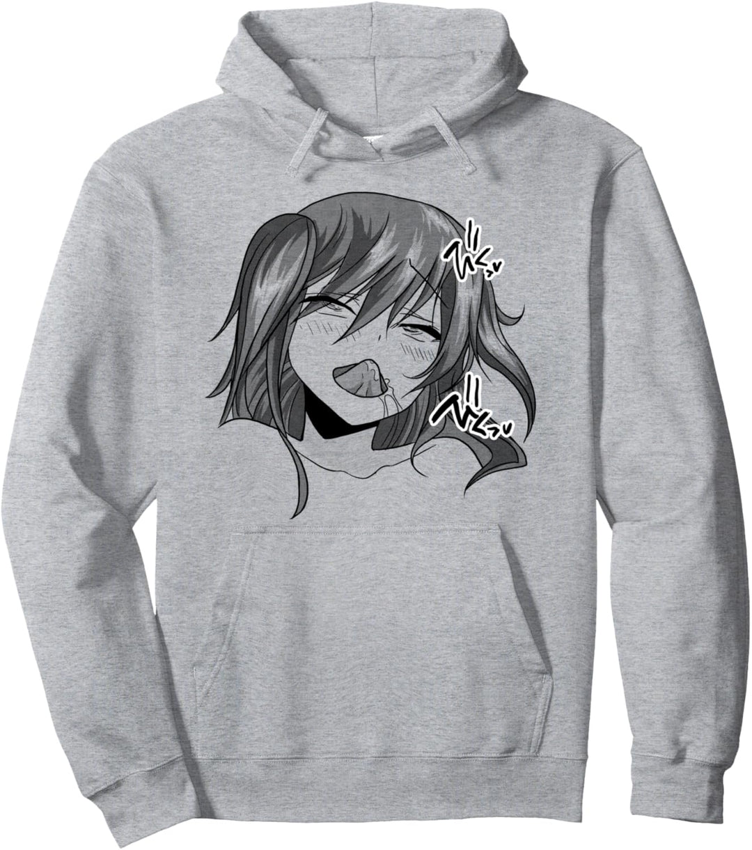 Waifu Girl Ahegao Vergnügen Gesicht Ecchi Hentai Otaku Pullover Hoodie