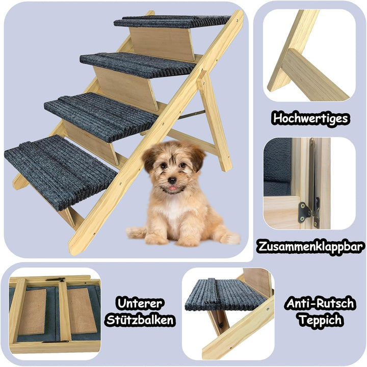 NAIZY Hundetreppe Hunderampe für Kleine 2-in-1 Hunde & Kätze Klappbare Haustierrampe Belastbarkeit B