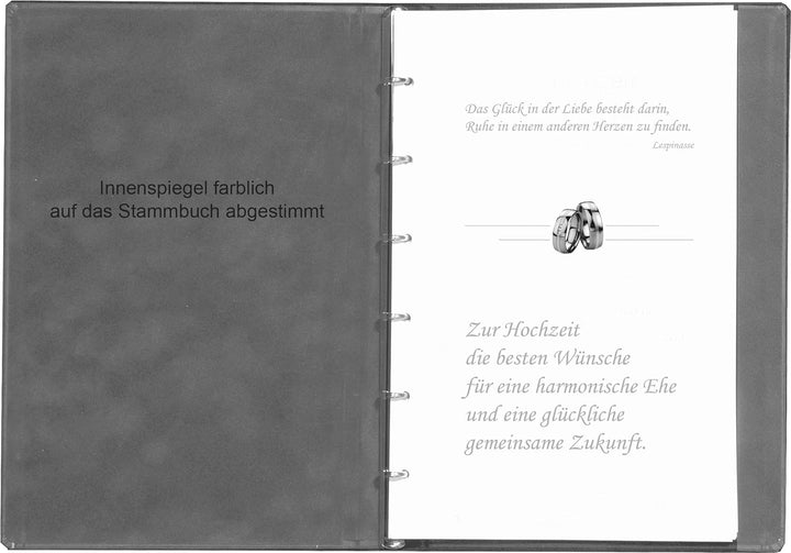 Stammbuch Herz mit Hand, Bordeaux, Velours, Goldprägung, Stammbuchformat