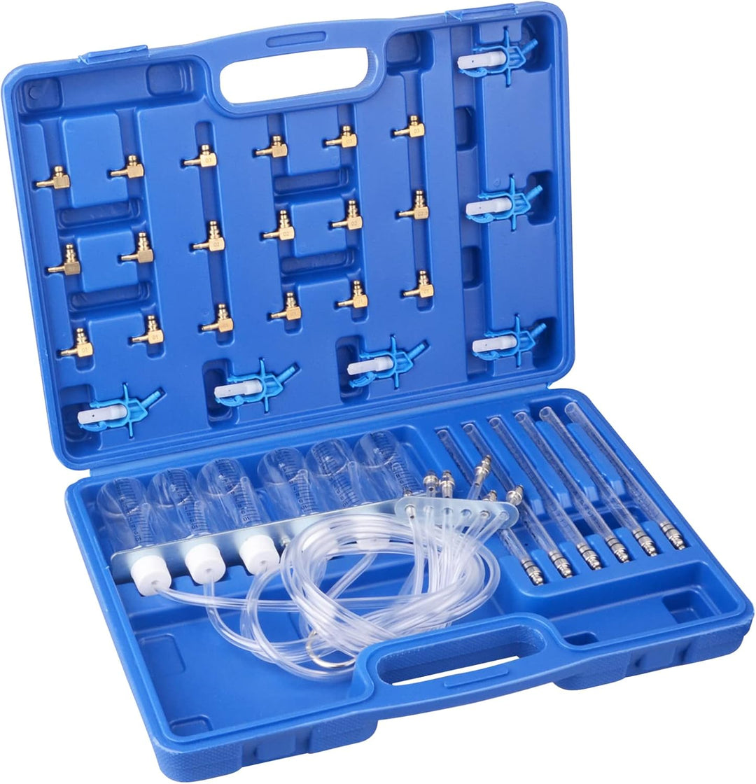 DAYUAN Diesel Rücklaufmengen Tester CDI Common Rail Injector Prüfer Prüfgerät Injektoren mit 24 Adap