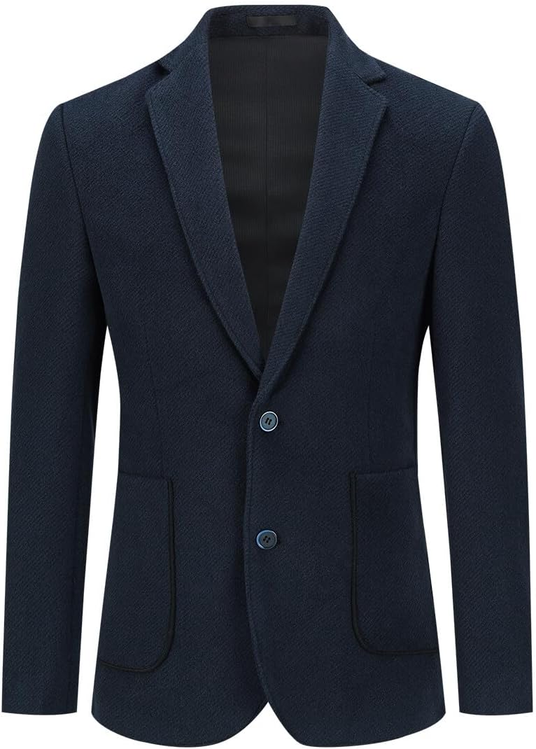 Allthemen Herren Sakko Wolle Tweed Klassisch Blazer 2 Knöpfe Gefütterter Winterjacke mit Streifen Üb