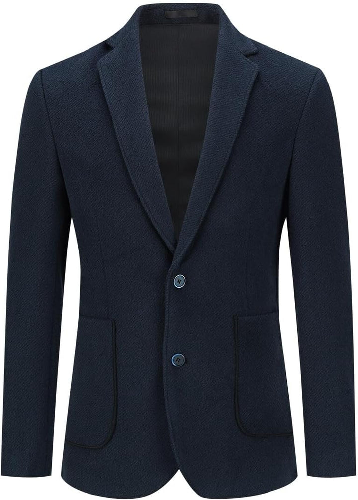 Allthemen Herren Sakko Wolle Tweed Klassisch Blazer 2 Knöpfe Gefütterter Winterjacke mit Streifen Üb