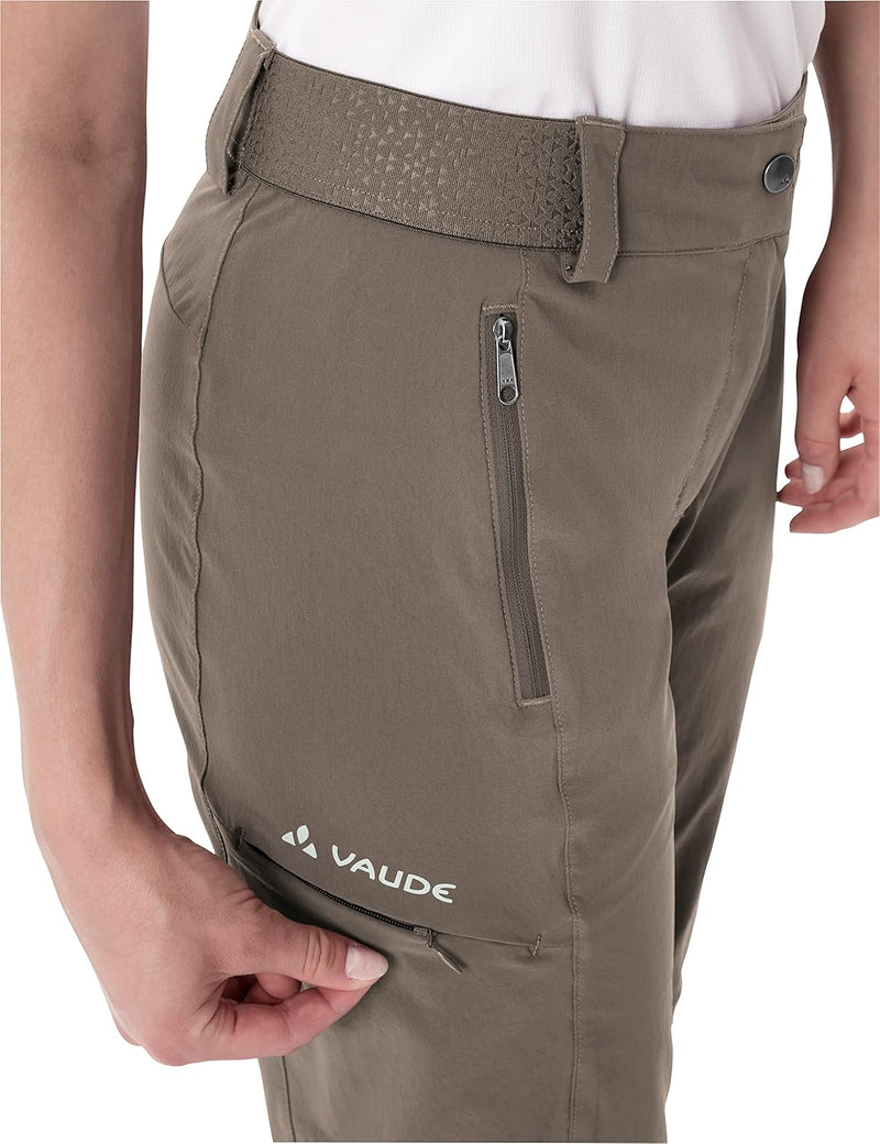 VAUDE Wanderhose Damen Zip-off Farley Stretch III, braun - Grösse 42 Lang, wasserdichte Outdoorhose