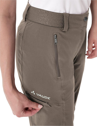 VAUDE Wanderhose Damen Zip-off Farley Stretch II, wasserdichte Outdoorhose Stretch, Coconut (Braun),