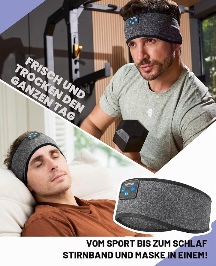 Voerou Cuffie per dormire Con Fascia Bluetooth, cuffie Wireless Comfy Band, cuffie per dormire Con a