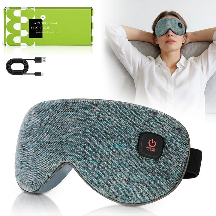 BUTBU Wärmebrille, Wärmbrille kabellos Augenmaske Wärmend 3 Stufen Wiederaufladbar Maske, Schlafmask