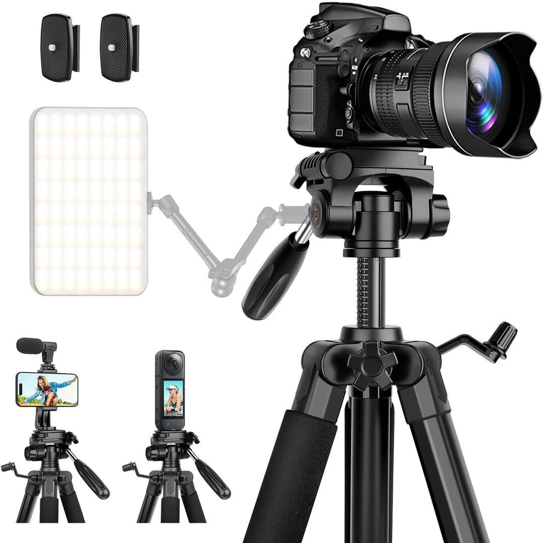 JOILCAN Kamerastativ für Canon Nikon, DSLR-Stativ, Kamerastativ mit Universal-Handyhalterung 74.5inc