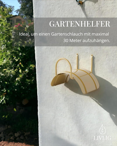 Livlig53 Gartenschlauch Halterung für 1/2 Zoll Schläuche bis 30m aus verzinktem Stahl, Wandhalterung