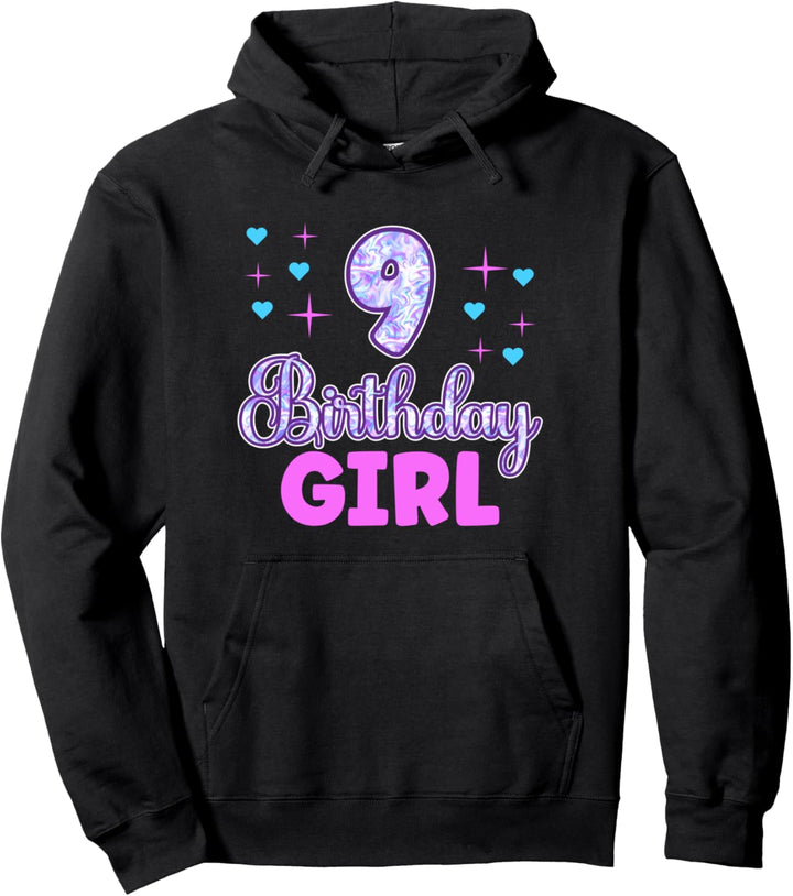 9 Birthday Girl - 9. Geburtstag Mädchen Pullover Hoodie