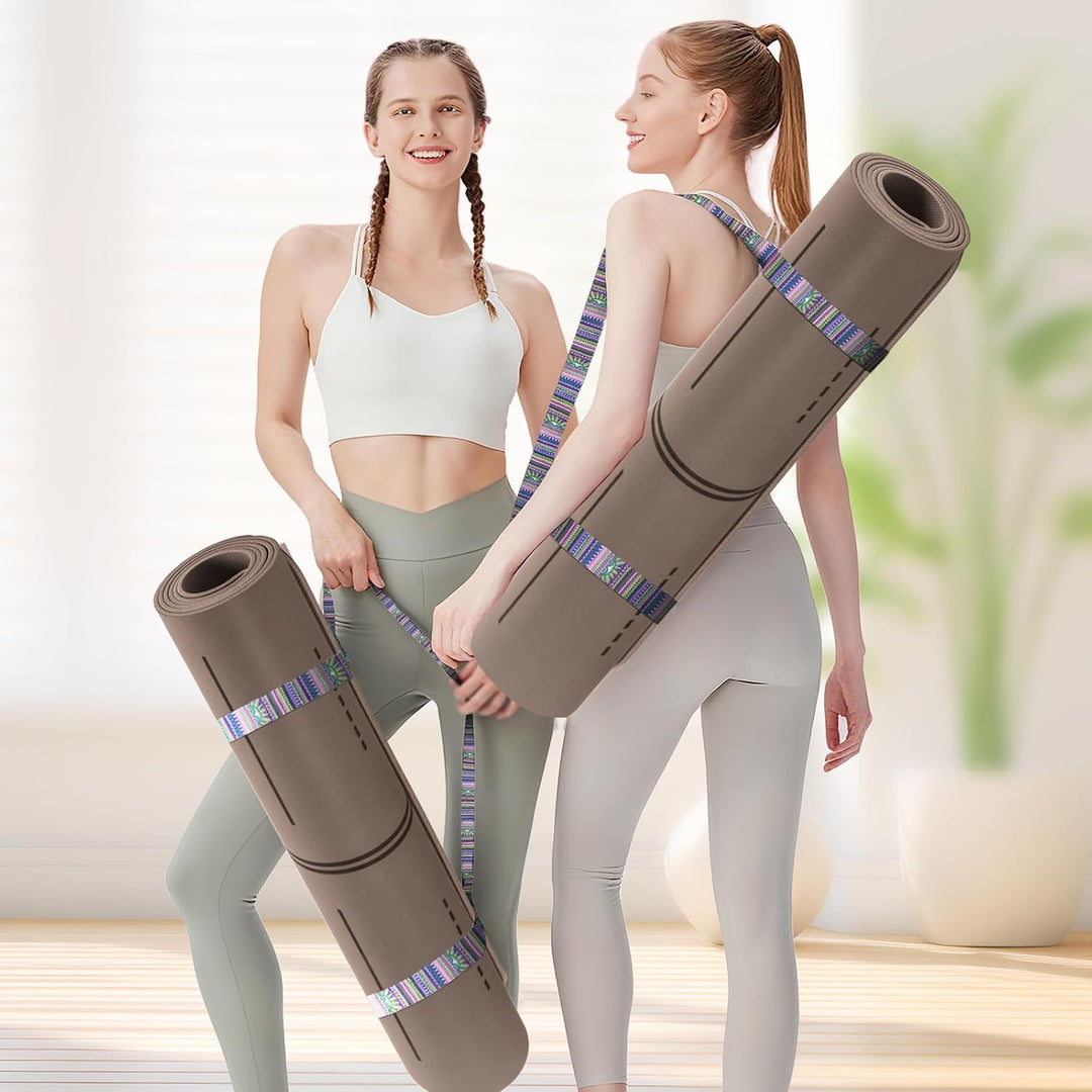 Ellylife Yogamatte aus ECO Naturkautschuk &amp; Hhautfreundlichem TPE, Extrem Rutschfest, Ausrichtungsli