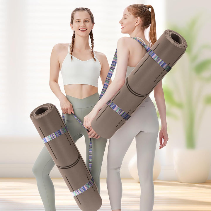 Ellylife Yogamatte aus ECO Naturkautschuk &amp; Hhautfreundlichem TPE, Extrem Rutschfest, Ausrichtungsli