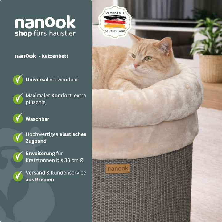 nanook Katzenbett Liegemulde Katzenliege Schlafplatz als Kratztonnen Erweiterung Zubehör beige, beig