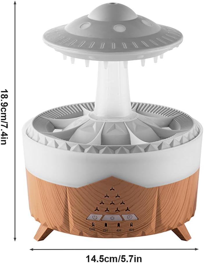 Rain-Cloud Humidifier, 350 ml Regenwolken-Luftbefeuchter, kabelloser Fernbedienung Aroma Diffuser mi