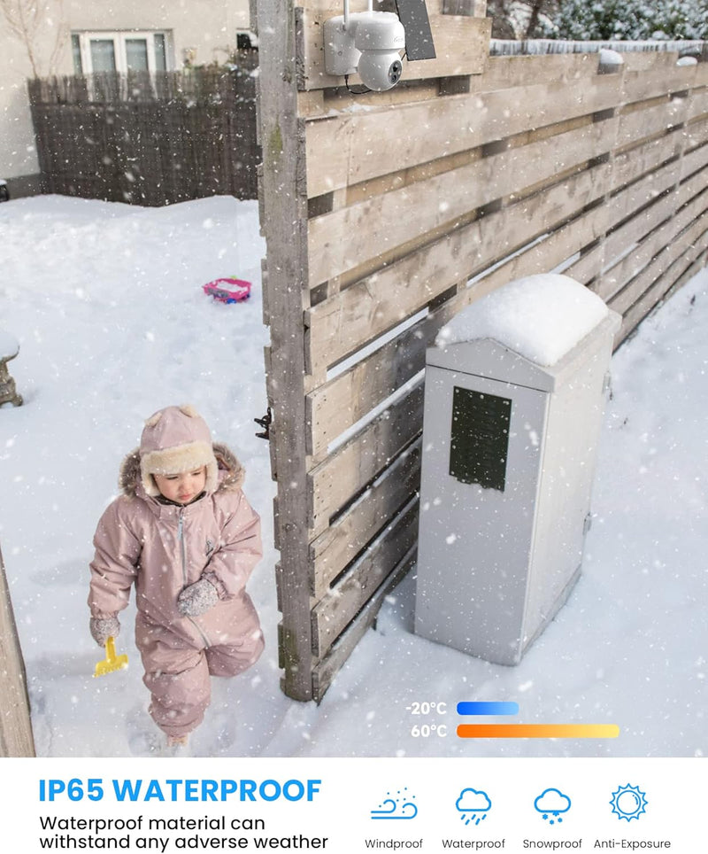 TOAIOHO 2K Überwachungskamera Aussen Akku, Kamera Überwachung Aussen Solar, 360 Grad Kamera Kabellos