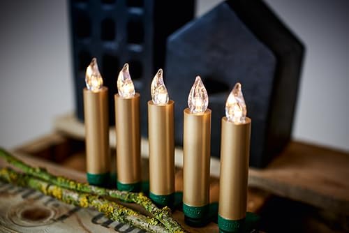 Lumix® Kabellose LED Christbaumkerzen Superlight Mini Metallic Gold Erweiterungs-Set mit 6 Kerzen, A
