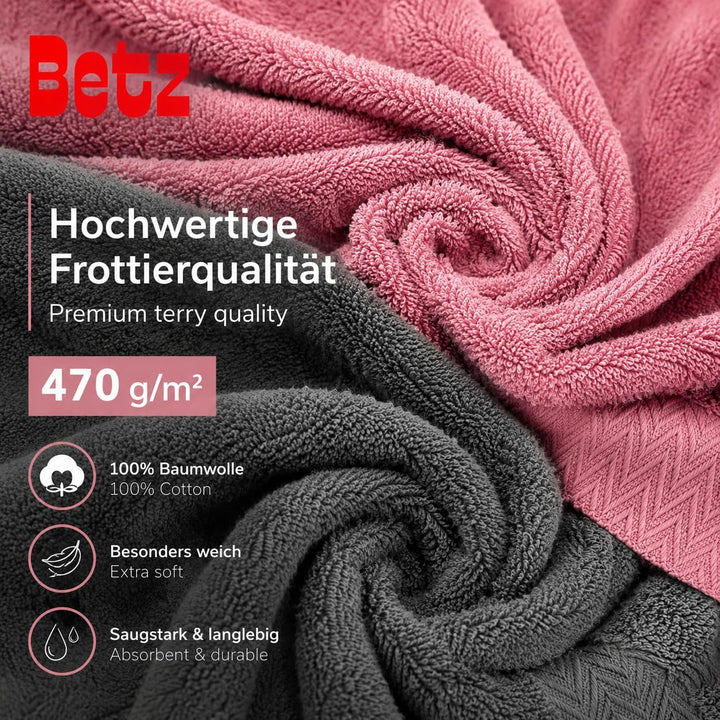 Betz 10-TLG. Handtuch-Set Classic 100% Baumwolle 2 Duschtücher 4 Handtücher 2 Gästetücher 2 Seiftüch