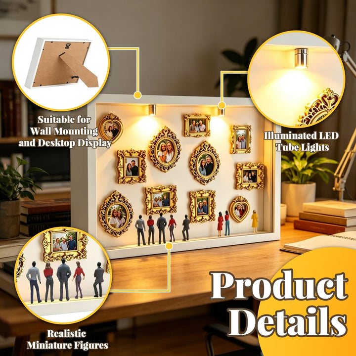 DIY Mini Museum Silhouettenbox mit Licht, Shadow Box Bilderrahmen Set, Museum of us, Foto Erinnerung