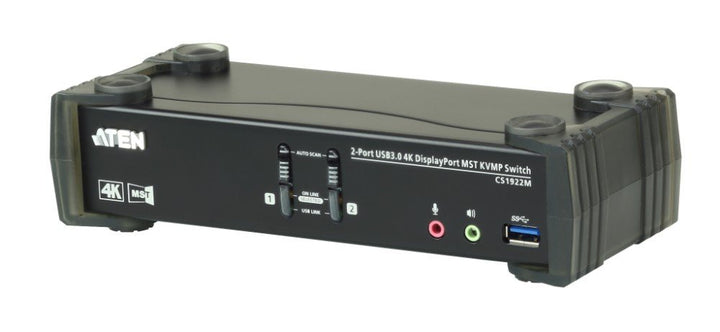 Aten CS1922M-AT-G CS1922M 2-Port USB3.0 4K DisplayPort KVMP Switch with Built-in MST Hub