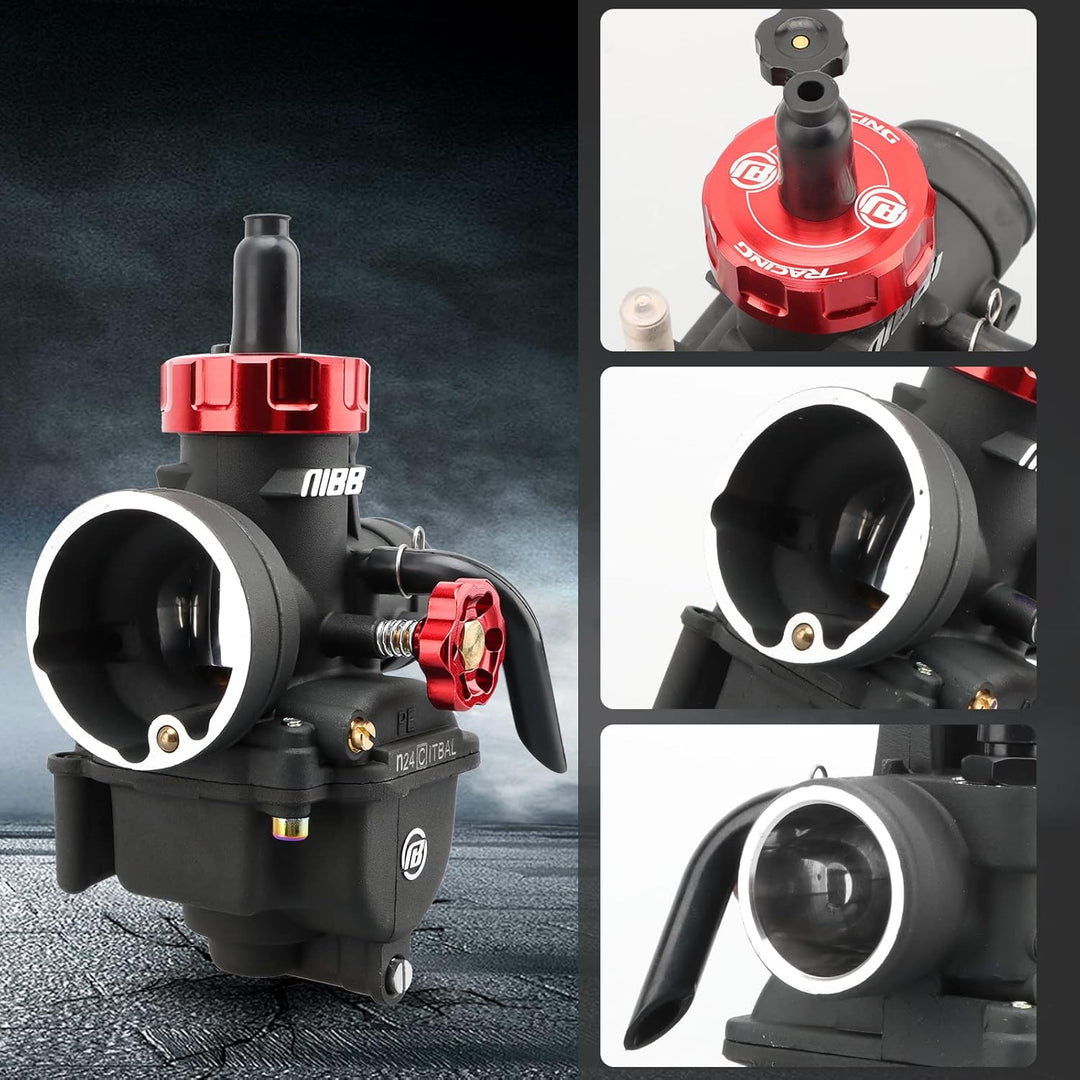 NIBBI PE24mm Vergaser 125cc Ersatz-hohe Leistung mit Carb Jets, Dirt Pit Bike Motocross Motorrad Rol