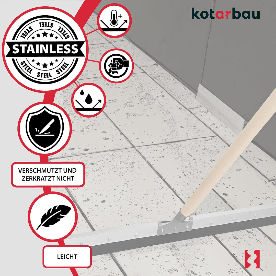 KOTARBAU® Gummiabzieher - Wasserschieber - 90 cm – Bodenabzieher - Schaumstoff-Wasserabzieher – für