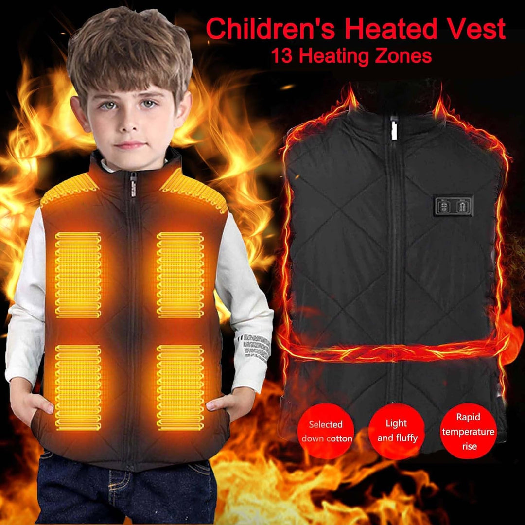 Battnot Heizweste Kinder Beheizbare Weste Kinder USB Lade Weste Elektrische Beheizte Weste Beheizbar