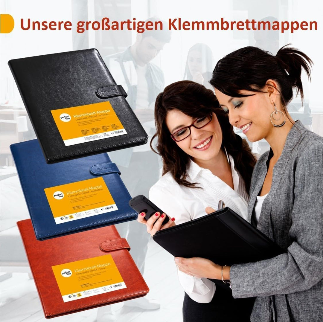 perfect line - Klemmbrettmappe DIN-A4 mit Magnetverschluss - aus strapazierfähigem Kunstleder in sti