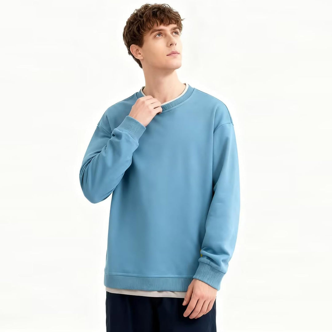 Herren Sweatshirt, Herren Sweatshirt Kapuzen Pullover Hoodie Casual Crew Neck Basic Style, M Blau