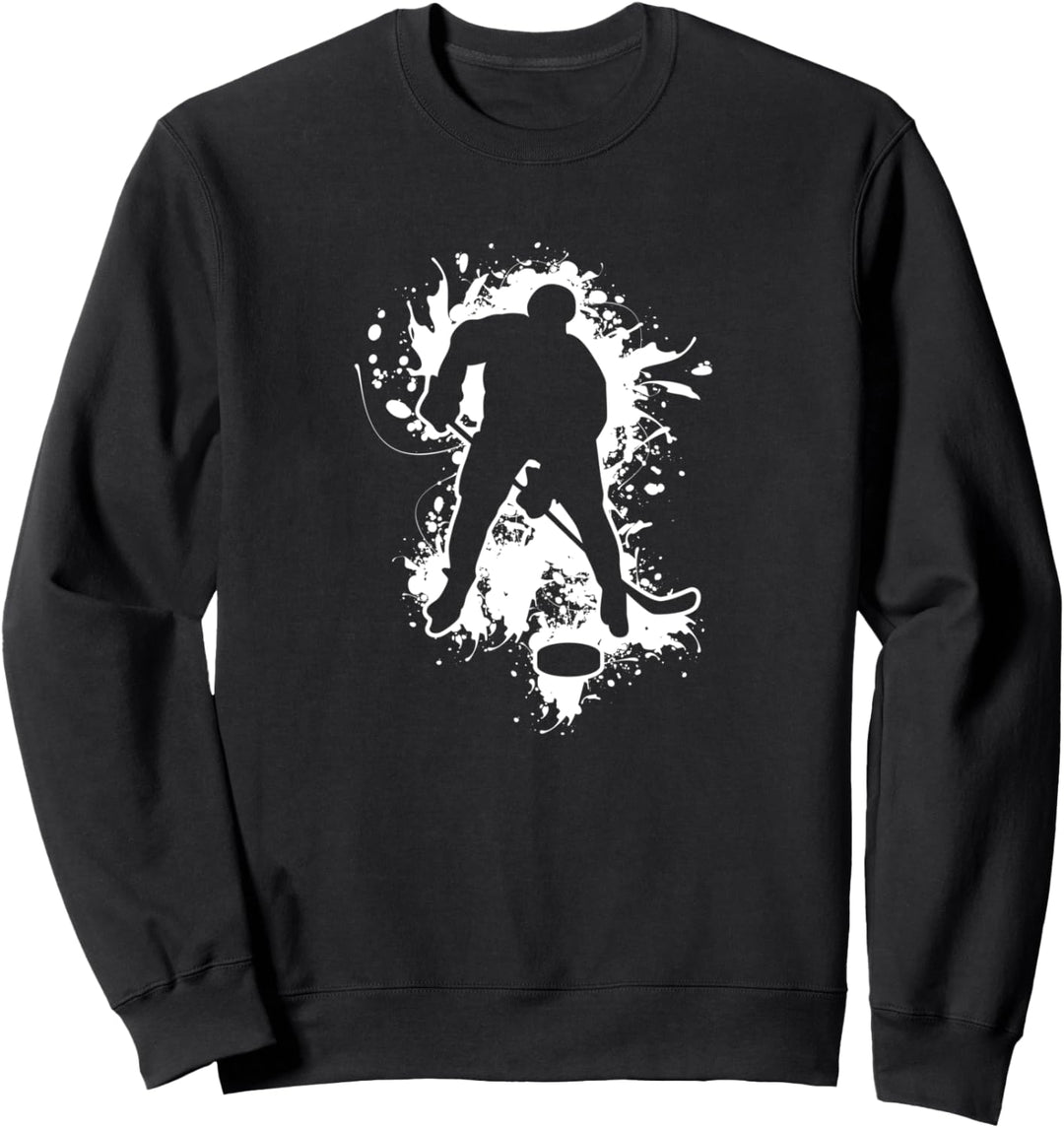 Eishockeyspieler Farbklecks Eishockey Sweatshirt
