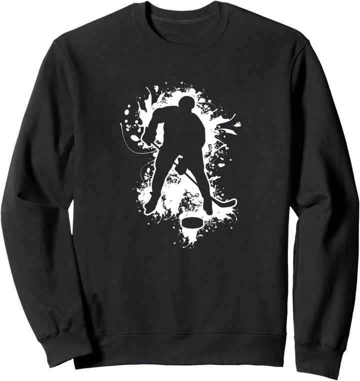 Eishockeyspieler Farbklecks Eishockey Sweatshirt