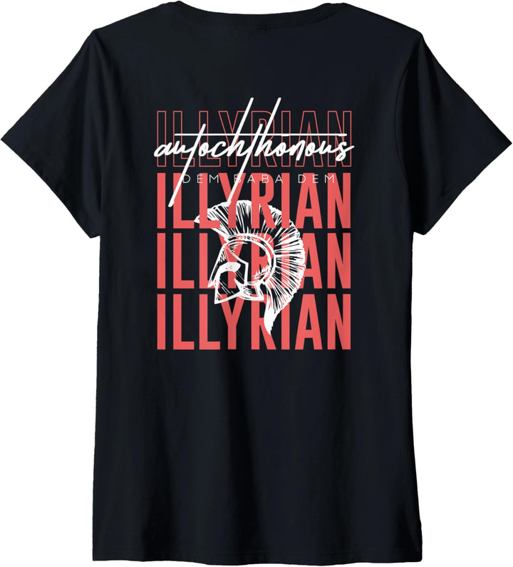 Damen Illyrians Autochthonous T-Shirt mit V-Ausschnitt