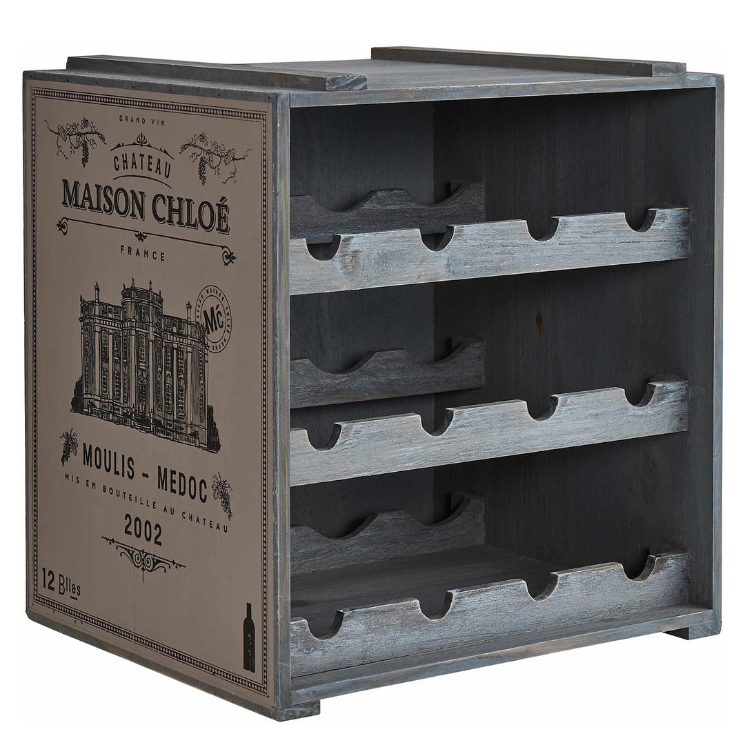 BUTLERS Vinothek Weinregal 36x32x39 in Taupe - Hochwertiges Flaschenregal aus Holz - Alternatives Ho