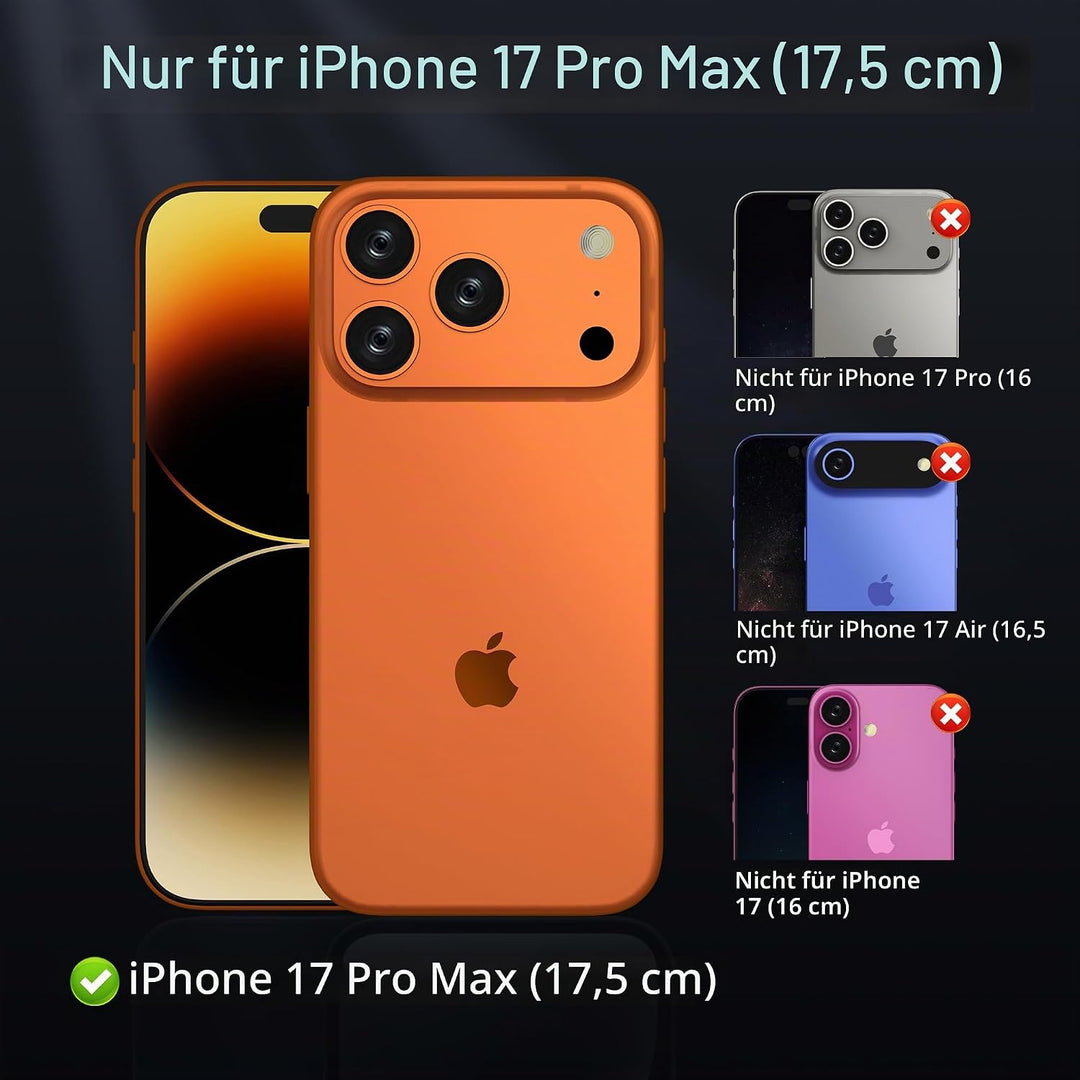 ONES für iPhone 17 Pro Max Ultradünn Hülle, Militärnorm Schutz HandyHülle, Vergilbungsbeständig Krat