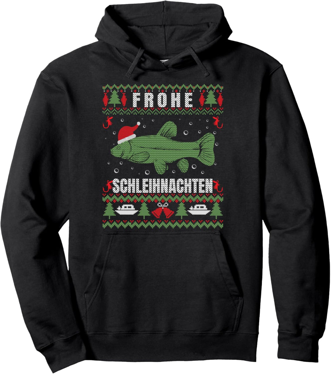 Ugly Christmas Frohe Schleihnachten Fischer Angler Pullover Hoodie