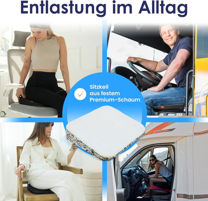 DYNMC you Keilkissen Stuhl - Test SEHR GUT - Sitzkissen Stuhl - Mit Physiotherapeuten Entwickelt - E