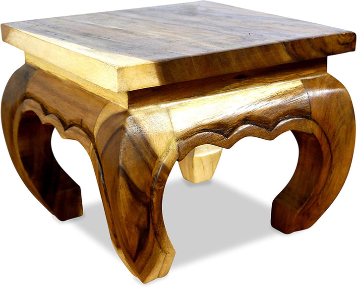livasia Opiumtisch, Beistelltisch aus Massivholz, Nachttisch (30cm) 30 x 30 cm, 30 x 30 cm