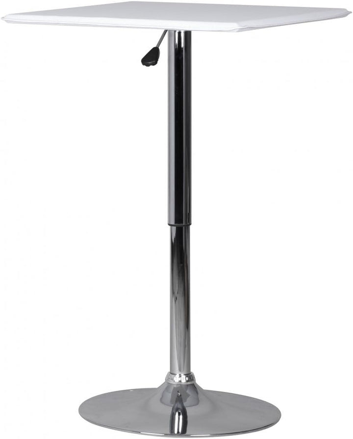 FineBuy Stehtisch Bistrotisch Kunstleder höhen-verstellbar quadratisch | Design Bartisch Chrom robus