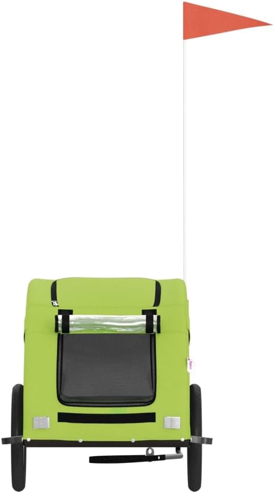 SKM Fahrradanhänger für Hunde Grün Oxford-Gewebe und Eisen,7,95 KG,93962,Color: Grün